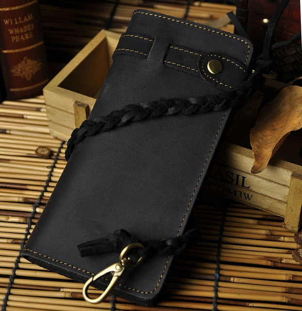 Retro 100% Real Leather Men Wallets Bifold Crazy Horse Genuine Leather  Wallet for Men