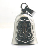 Guardian Bell - 'Route 66' Embossed Biker Bell Stainless Steel