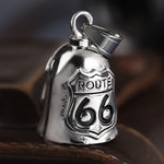 Guardian Bell - 'Route 66' Embossed Biker Bell Stainless Steel