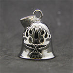 Guardian Bell - 'Flaming Skull' Biker Bell stainless steel