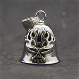 Guardian Bell - 'Flaming Skull' Biker Bell stainless steel