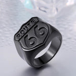 316L Stainless 'ROUTE 66' Biker Ring