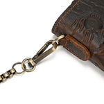 Biker Wallet Chain - 100% Genuine Leather Brown Dragon Design