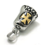 Guardian Bell - 'Golden Flaming Iron Cross' Biker Bell