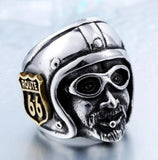 316L Stainless Unique 'Motorcycle Man' Biker Ring