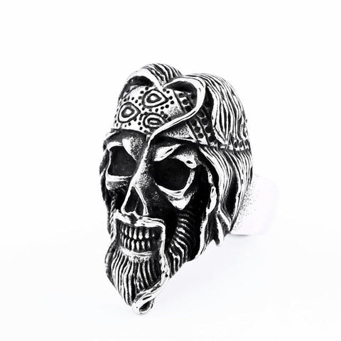 316L Stainless 'Old Skool Biker Skull' Ring