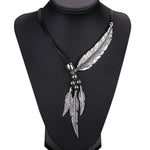 Vintage Alloy Feather Necklace