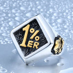 Men's 316L Stainless Steel One Pencenter Ring