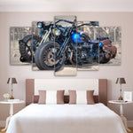 Five Panel Classic 'Blue HD Springer' Canvas Artwork