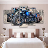 Five Panel Classic 'Blue HD Springer' Canvas Artwork