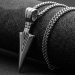 Contemporary Titanium Steel Arrow Head Pendant Necklace