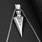 Contemporary Titanium Steel Arrow Head Pendant Necklace