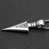 Contemporary Titanium Steel Arrow Head Pendant Necklace