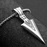 Contemporary Titanium Steel Arrow Head Pendant Necklace