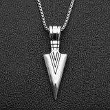 Contemporary Titanium Steel Arrow Head Pendant Necklace