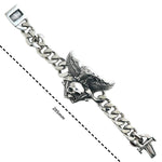 Stainless Steel 'American Eagle V-Twin' Biker Skull Bracelet