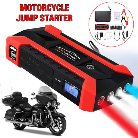 CE Certified, 89,800mAh 4USB Motorcycle Multifunction Emergency Jump Starter + SOS