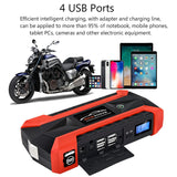 CE Certified, 89,800mAh 4USB Motorcycle Multifunction Emergency Jump Starter + SOS