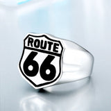 316L Stainless 'ROUTE 66' Biker Ring