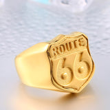 316L Stainless 'ROUTE 66' Biker Ring