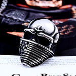 316L Stainless 'American Flag Skull' Biker Ring