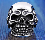 316L Stainless Skull Biker Ring