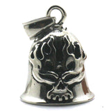 Guardian Bell - 'Flaming Skull' Biker Bell stainless steel